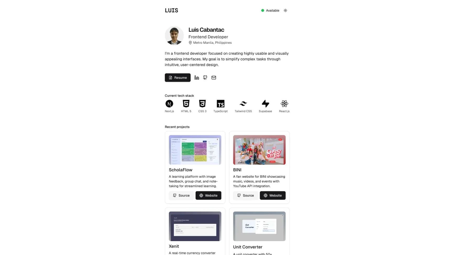 portfolio of Frontend category