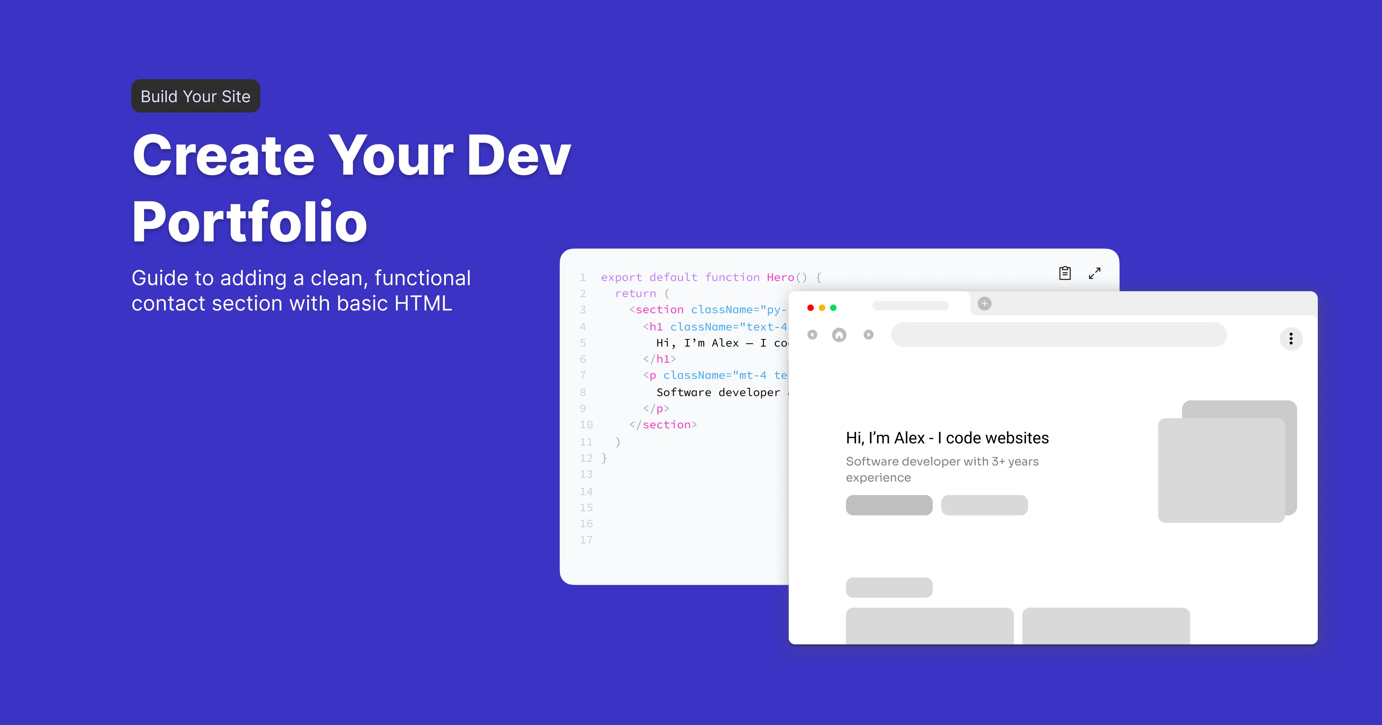 Create a Software Developer Portfolio Website image