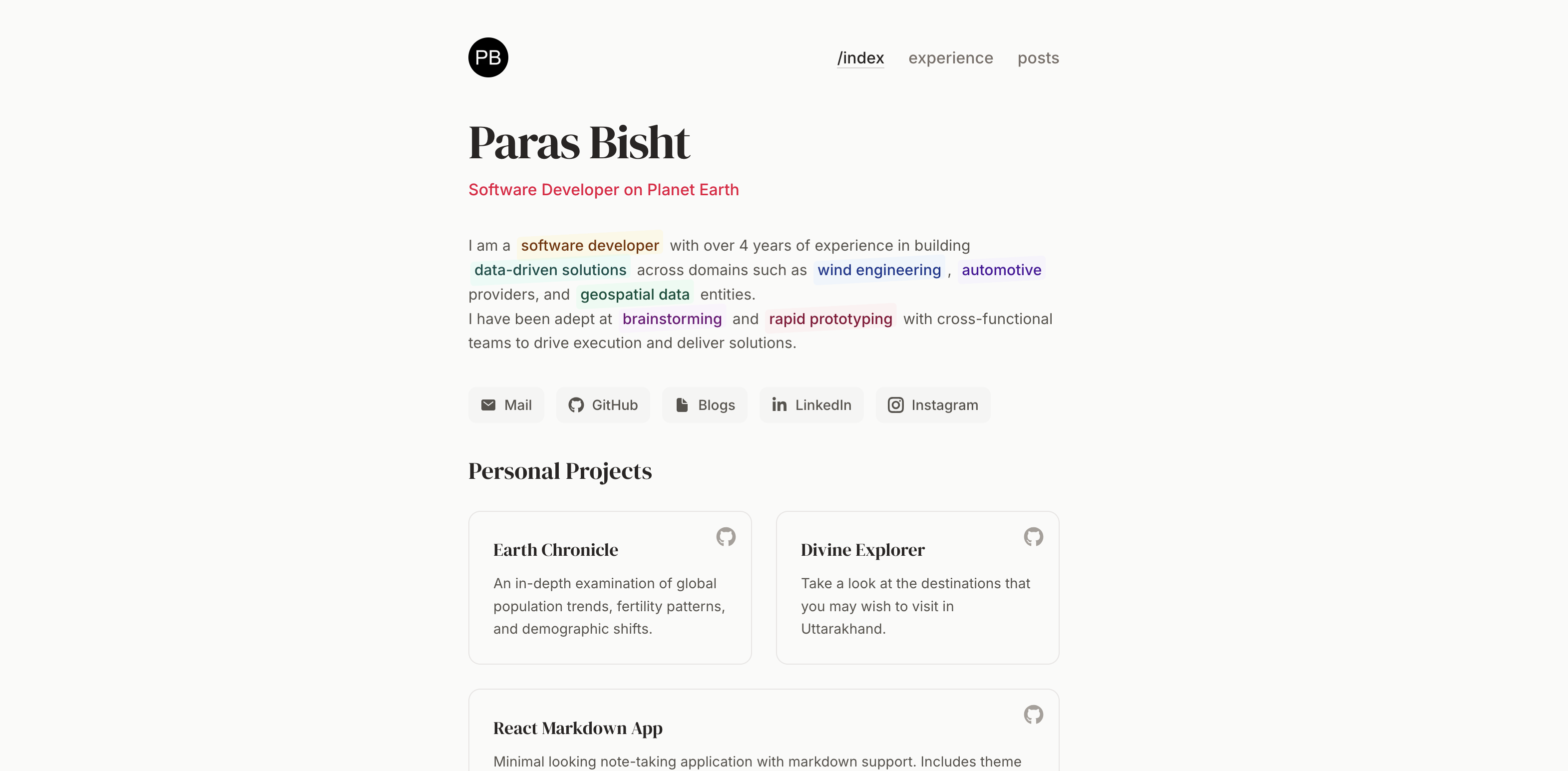 Parish Basht Software Engineer Portfolio
